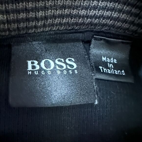 Hugo Boss Piseno 1/4 Snap Sweater Men’s Large Black 100% Cotton Long Sleeve - Picture 5 of 11